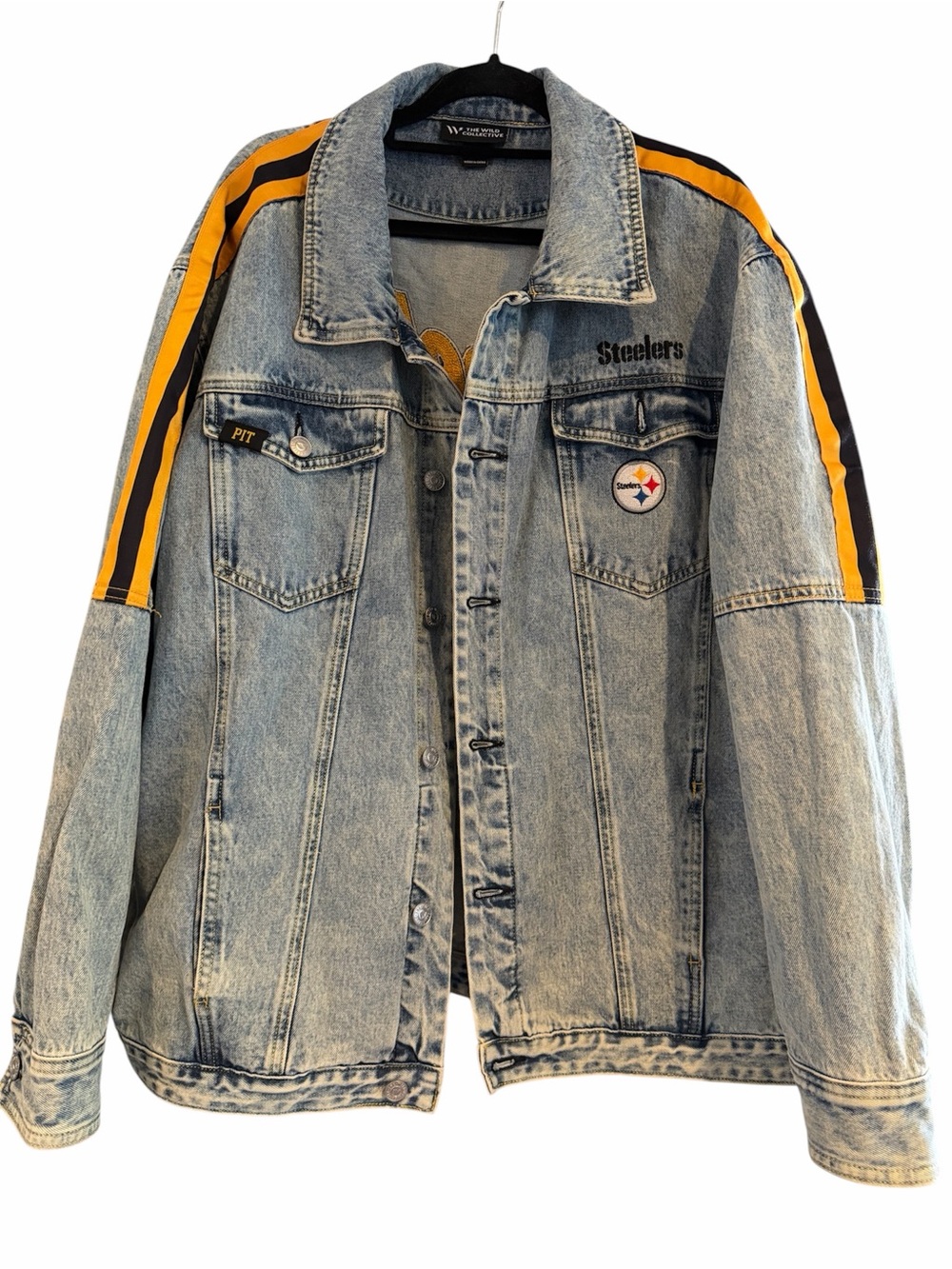 Steelers Light Wash Denim Jacket 2XL